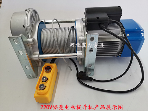 220V鋁殼電動提升機展示圖